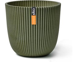Capi Europe - Bloempot bol Groove 'made with' kunstgras groen - 25x23 - Kunstgras groen - Bloempot voor binnen en buiten - Capi ‘Made with’ - Gemaakt van gerecycled materiaal - Levenslang garantie - IGGG535