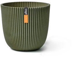 Capi Europe - Bloempot bol Groove 'made with' kunstgras groen - 28x27 - Kunstgras groen - Bloempot voor binnen en buiten - Capi ‘Made with’ - Gemaakt van gerecycled materiaal - Levenslang garantie - IGGG536