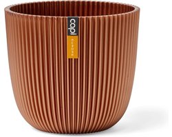 Capi Europe - Bloempot bol Groove 'made with' metallic koper - 25x23 - Metallic koper - Bloempot voor binnen en buiten - Capi ‘Made with’ - Gemaakt van gerecycled materiaal - Levenslang garantie - IGMC535