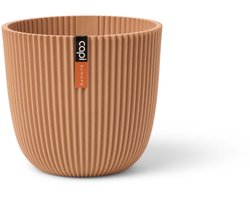 Capi Europe - Bloempot bol Groove 'made with' peachy fuzz - 28x27 - Peachy fuzz - Bloempot voor binnen en buiten - Capi ‘Made with’ - Gemaakt van gerecycled materiaal - Levenslang garantie - IGPF536