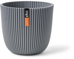 Capi Europe - Bloempot bol Groove 'made with' textiel grijs - 17x15 - Textiel grijs - Bloempot voor binnen en buiten - Capi ‘Made with’ - Gemaakt van gerecycled materiaal - Levenslang garantie - IGGY533