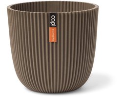 Capi Europe - Bloempot bol Groove 'made with' warm taupe - 28x27 - Warm taupe - Bloempot voor binnen en buiten - Capi ‘Made with’ - Gemaakt van gerecycled materiaal - Levenslang garantie - IGWT536