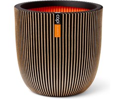 Capi Europe - Bloempot bol Groove NL - 54x52 - Goud - Opening Ø46 - Bloempot voor binnen en buiten - Levenslang garantie - Breukbestendig - 100% Recyclebaar - CO2 Neutraal geproduceerd - KGVGB935