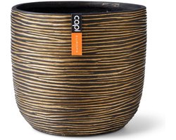 Capi Europe - Bloempot bol Rib Gold - 24x21 - Goud - Opening Ø20.9 - Bloempot voor binnen - 5 jaar garantie - BOFGB134