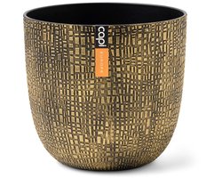 Capi Europe - Bloempot bol Skin 'made with' goud - 17x15 - Goud - Bloempot voor binnen en buiten - Capi ‘Made with’ - Gemaakt van gerecycled materiaal - Levenslang garantie - ISGB534