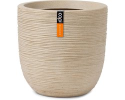 Capi Europe - Bloempot bol Waste Rib NL - 35x34 - Terrazzo beige - Opening Ø29 - Bloempot voor binnen en buiten - Levenslang garantie - Breukbestendig - 100% Recyclebaar - CO2 Neutraal geproduceerd - KTBR932