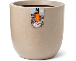 Capi Europe - Bloempot bol Waste Smooth NL - 35x34 - Terrazzo beige - Opening Ø29 - Bloempot voor binnen en buiten - Levenslang garantie - Breukbestendig - 100% Recyclebaar - CO2 Neutraal geproduceerd - KTB932