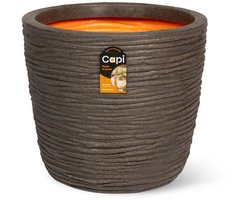 Capi Europe - Bloempot egg Compresso NL - 59x52 - Donkerbruin - Bloempot voor binnen en buiten - Levenslang garantie - Breukbestendig - 100% Recyclebaar - CO2 Neutraal geproduceerd - KCODB1214