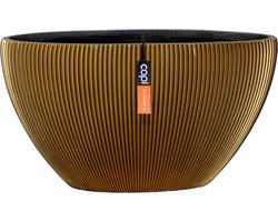 Capi Europe - Bloempot ovaal Groove Indoor - 59x14x34 - Goud - Opening Ø55 - Bloempot voor binnen - 5 jaar garantie - BGVGB841