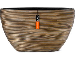 Capi Europe - Bloempot ovaal Rib Gold - 59x14x34 - Goud - Opening Ø - Bloempot voor binnen - 5 jaar garantie - BOFGB841