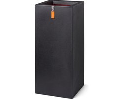 Capi Europe - Bloempot rechthoek Smooth NL - 36x79 - Zwart - Opening Ø26 - Bloempot voor binnen en buiten - Levenslang garantie - Breukbestendig - 100% Recyclebaar - CO2 Neutraal geproduceerd - KBL952