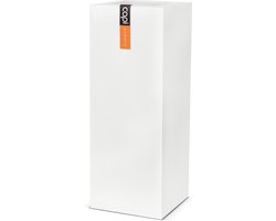 Capi Europe - Bloempot rechthoek Terrazzo - 35x35x78 - Wit - Bloempot voor buiten - WFL952