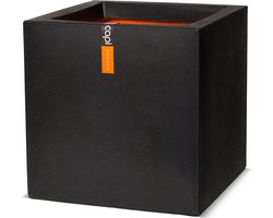 Capi Europe - Bloempot vierkant Smooth NL - 30x30 - Zwart - Opening Ø24 - Bloempot voor binnen en buiten - Levenslang garantie - Breukbestendig - 100% Recyclebaar - CO2 Neutraal geproduceerd - KBL902