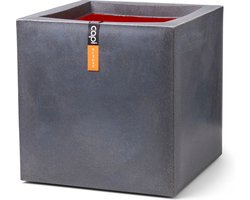 Capi Europe - Bloempot vierkant Smooth NL - 50x50 - Donkergrijs - Opening Ø42 - Bloempot voor binnen en buiten - Levenslang garantie - Breukbestendig - 100% Recyclebaar - CO2 Neutraal geproduceerd - KDG904