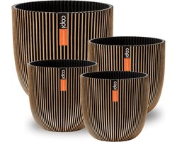 Capi Europe - Cadeauset Pot bol Groove Made With - Goud - Bloempotten voor binnen en buiten - Capi ‘Made with’ - Gemaakt van gerecycled materiaal - Levenslang garantie - Cadeauset