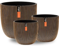 Capi Europe - Cadeauset Pot bol Groove 'made with' goud - Goud - Bloempotten voor binnen en buiten - Capi ‘Made with’ - Gemaakt van gerecycled materiaal - Levenslang garantie - Cadeauset