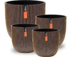 Capi Europe - Cadeauset Pot bol Groove 'made with' goud - Goud - Bloempotten voor binnen en buiten - Capi ‘Made with’ - Gemaakt van gerecycled materiaal - Levenslang garantie - Cadeauset