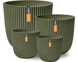 Capi Europe - Cadeauset Pot bol Groove Made With - Kunstgras groen - Bloempotten voor binnen en buiten - Capi ‘Made with’ - Gemaakt van gerecycled materiaal - Levenslang garantie - Cadeauset