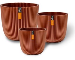Capi Europe - Cadeauset Pot bol Groove 'made with' metallic koper - Metallic koper - Bloempotten voor binnen en buiten - Capi ‘Made with’ - Gemaakt van gerecycled materiaal - Levenslang garantie - Cadeauset