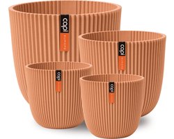 Capi Europe - Cadeauset Pot bol Groove 'made with' peachy fuzz - Peachy fuzz - Bloempotten voor binnen en buiten - Capi ‘Made with’ - Gemaakt van gerecycled materiaal - Levenslang garantie - Cadeauset