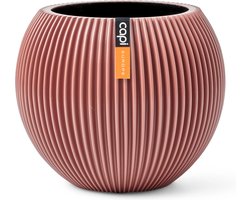 Capi Europe - Capi Europe - Vaas bol Groove Colours - 30x25 - Roze - Opening Ø21.5 - Bloempot voor binnen - 5 jaar garantie - BGVPI104 - 30x25 - Roze - Schotel voor binnen en buiten - Milieuvriendelijk - Sterk en licht - Met drainagesysteem