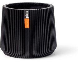 Capi Europe - Sandbag Groove Black & Gold - 16x14 - Zwart - Opening Ø13 - Bloempot voor binnen - 5 jaar garantie - BGVBL393