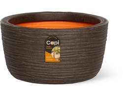 Capi Europe - Schaal Compresso NL - 39x21 - Donkerbruin - Bloempot voor binnen en buiten - Levenslang garantie - Breukbestendig - 100% Recyclebaar - CO2 Neutraal geproduceerd - KCODB1312