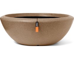 Capi Europe - Schaal laag Arc Granite - 61x25 - Warm taupe - Bloempot Voor binnen en buiten - Beschikbaar in XL formaten - Breukbestendig - 100% Recyclebaar - Levenslang garantie - NWTS8081