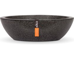 Capi Europe - Schaal laag Terrazzo - 24x7 - Zwart - Bloempot voor buiten - FIT380