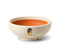 Capi Europe - Schaal Rib NL - 39x16 - Kiezel - Bloempot voor binnen en buiten - Levenslang garantie - Breukbestendig - 100% Recyclebaar - CO2 Neutraal geproduceerd - KPER1145