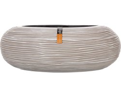 Capi Europe - Schaal rond Rib Anthracite & Ivory - 33x11 - Ivoor - Opening Ø21.1 - Bloempot voor binnen - 5 jaar garantie - BOFI041