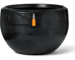 Capi Europe - Vaas bol Arc Granite - 67x45 - Zwart - Bloempot Voor binnen en buiten - Beschikbaar in XL formaten - Breukbestendig - 100% Recyclebaar - Levenslang garantie - NBLS8051