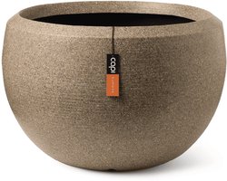 Capi Europe - Vaas bol Arc Granite - 88x60 - Warm taupe - Bloempot Voor binnen en buiten - Beschikbaar in XL formaten - Breukbestendig - 100% Recyclebaar - Levenslang garantie - NWTS8052