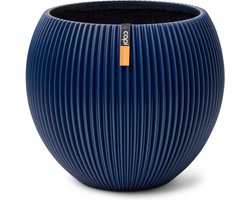 Capi Europe - Vaas bol Groove Colours - 10x9 - Donkerblauw - Opening Ø7.2 - Bloempot voor binnen - 5 jaar garantie - BGVDB101