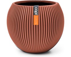 Capi Europe - Vaas bol Groove Colours - 10x9 - Merlot rood - Opening Ø7.2 - Bloempot voor binnen - 5 jaar garantie - BGVMR101