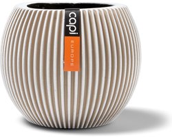 Capi Europe - Vaas bol Groove Indoor - 10x9 - Ivoor - Opening Ø7 - Bloempot voor binnen - 5 jaar garantie - BGVI101
