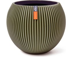 Capi Europe - Vaas bol Groove Indoor - 30x25 - Groen - Opening Ø22 - Bloempot voor binnen - 5 jaar garantie - BGVGN104