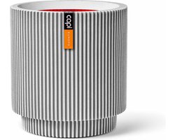 Capi Europe - Vaas cilinder Groove NL - 41x43 - Ivoor - Opening Ø36 - Bloempot voor binnen en buiten - Levenslang garantie - Breukbestendig - 100% Recyclebaar - CO2 Neutraal geproduceerd - KGVI883
