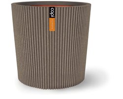 Capi Europe - Vaas conisch Groove NL - 36x34 - Warm taupe - Opening Ø29 - Bloempot voor binnen en buiten - Levenslang garantie - Breukbestendig - 100% Recyclebaar - CO2 Neutraal geproduceerd - KGVWT612