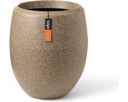 Capi Europe - Vaas elegant deluxe Arc Granite - 43x50 - Warm taupe - Bloempot Voor binnen en buiten - Beschikbaar in XL formaten - Breukbestendig - 100% Recyclebaar - Levenslang garantie - NWTS8071