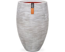 Capi Europe - Vaas elegant deluxe Rib NL - 51x72 - Ivoor - Opening Ø31 - Bloempot voor binnen en buiten - Levenslang garantie - Breukbestendig - 100% Recyclebaar - CO2 Neutraal geproduceerd - KOFI1138