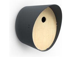 Capi Europe - Vogelhuisje rond - 23x19x24 - Antraciet - Capi Biodiversity Oval - AOBIA001