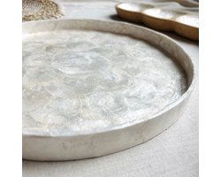Capiz schelpen Dienblad Rond 40cm - Parelmoer