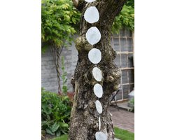 Capiz slinger / hanger ByBazz Naturel 190 cm - ruwe schelpenslinger - Decoratie - Ibiza / Boho - wanddecoratie schelpenhanger - Capiz woonslinger - Capiz hanger.