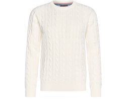 Cappuccino Italia - Heren Trui Adria Kabel - Wit - Maat XL