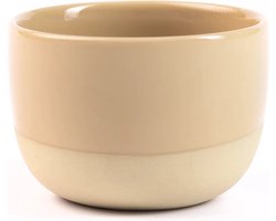 Cappuccino kopje – Half Glazed - Sand Yellow - Handgemaakt – Keramiek – Koffiekopjes – Espressomachine - Barista Essentials
