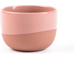 Cappuccino kopje – Half Glazed - Terracotta Pink - Handgemaakt – Keramiek – Koffiekopjes – Espressomachine - Barista Essentials