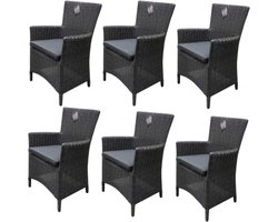 Capri dining tuinstoel antraciet set van 6