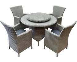 Capri Riccione dining tuinset 110 cm rond 6-delig grijs
