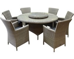 Capri Riccione dining tuinset 150 cm rond 8-delig grijs